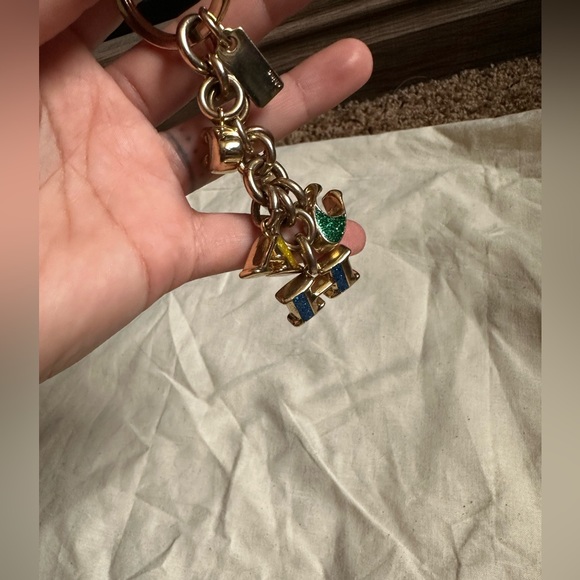 Coach Pride Gold Alphabet Logo Charm Keychain Enamel Metal - Picture 7 of 7